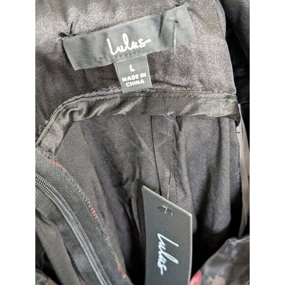 Lulus Garden Of Passion Organza Maxi Dress Black Red Floral Size L Wimsigoth - Picture 8 of 11